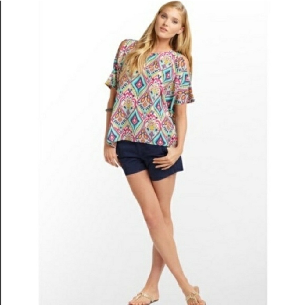 Lilly Pulitzer Crown Jewels Trace silk top large - Picture 2 of 8